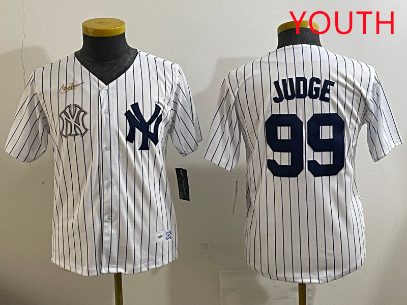 Youth New York Yankees #99 Judge White 2025 Nike MLB jersey style 112->youth mlb jersey->Youth Jersey